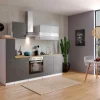 Respekta Küchenzeile KB240WGC 240 cm Grau-Weiß