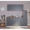 Respekta Küchenzeile KB180WGC 180 cm Grau-Weiß