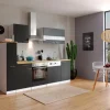 Respekta Küchenzeile KB250WS 250 cm Schwarz-Weiß