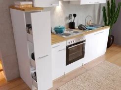 Respekta Küchenzeile KB240WW 240 cm Weiß