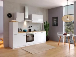 Respekta Küchenzeile KB250WWC 250 cm Weiß