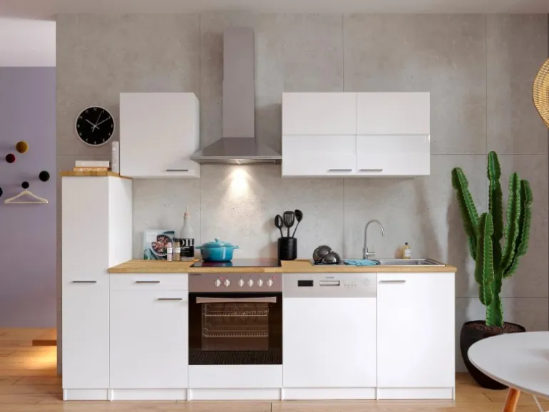 Respekta Küchenzeile KB250WWC 250 cm Weiß