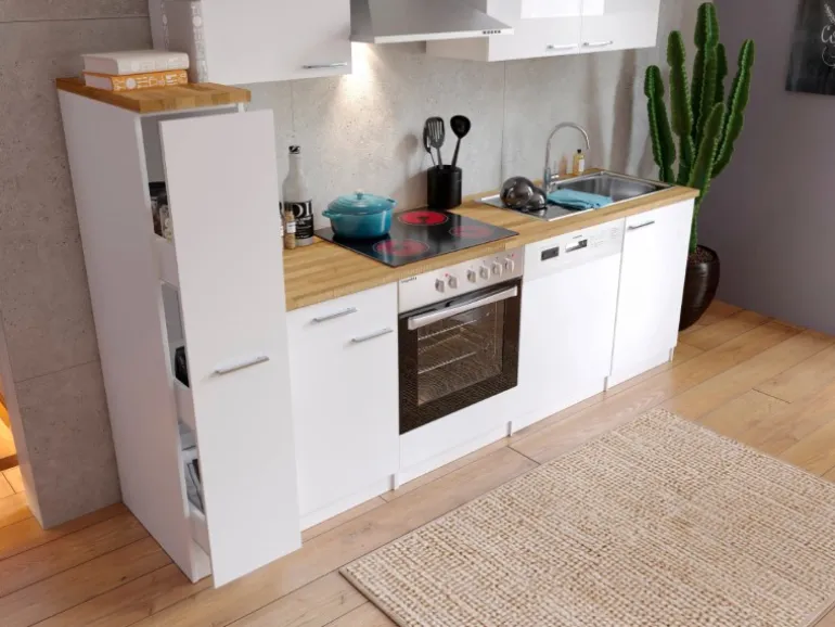 Respekta Küchenzeile KB250WWC 250 cm Weiß