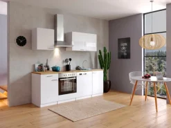 Respekta Küchenzeile KB220WWC 220 cm Weiß