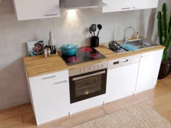 Respekta Küchenzeile KB220WWC 220 cm Weiß