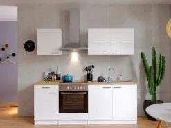 Respekta Küchenzeile KB210WWC 210 cm Weiß