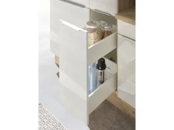 Respekta Küchenzeile Marleen 250 cm Artisan-Eiche Weiß Hochglanz