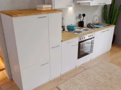 Respekta Küchenzeile ohne E-Geräte 300 cm Weiß