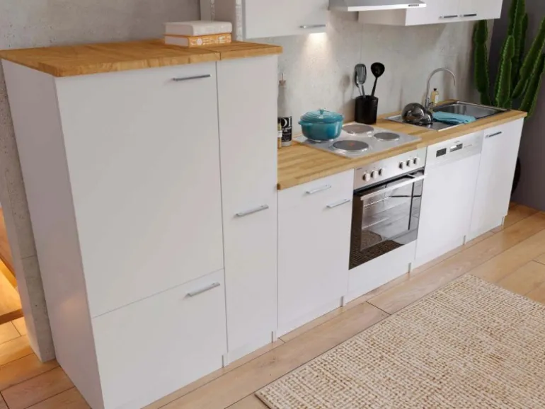 Respekta Küchenzeile ohne E-Geräte 310 cm Weiß