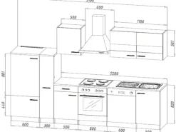 Respekta Küchenzeile ohne E-Geräte 310 cm Grau-Eiche Sägerau