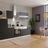 Respekta Küchenzeile ohne E-Geräte 280 cm Schwarz-Weiß