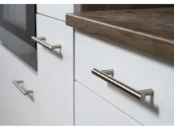 Respekta Küchenzeile ohne E-Geräte 270 cm Weiß Seidengl.-Eiche York