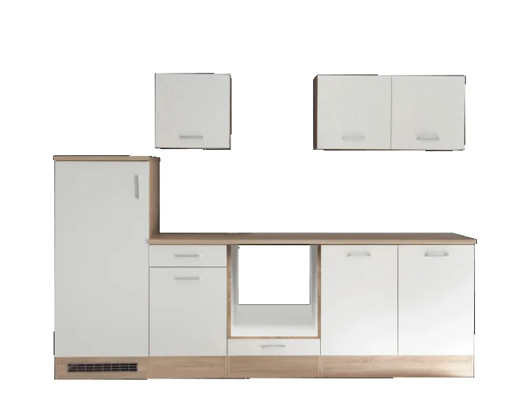 Respekta Küchenzeile Petunia LBKB270ENWP ohne E-Geräte 270 cm Weiß