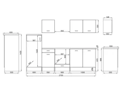 Respekta Küchenzeile Petunia LBKB270ENWP ohne E-Geräte 270 cm Weiß