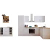 Respekta Landhaus Winkelküche Anton 280 x 172 cm mit Kücheninsel Lärche Weiß