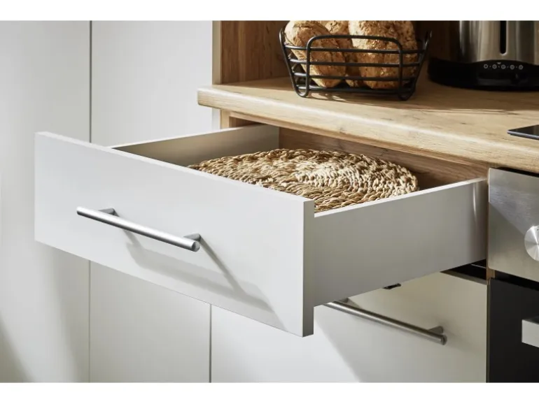 Respekta L-Küchenzeile Hilde LBBEKBL310EWC ohne E-Geräte 310 cm Weiß