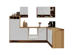 Respekta L-Küchenzeile Hilde LBBEKBL280EWC ohne E-Geräte 280 cm Weiß