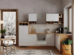 Respekta L-Küchenzeile Hilde LBBEKBL280EWC ohne E-Geräte 280 cm Weiß