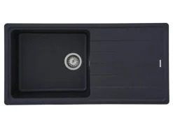 Respekta Massivgranit-Einbauspüle Columbia 100 cm x 50 cm Schwarz