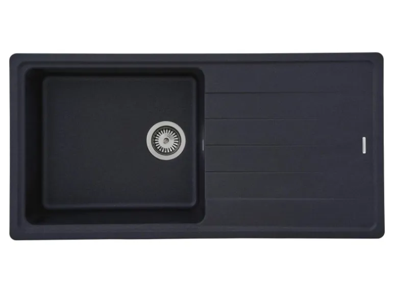 Respekta Massivgranit-Einbauspüle Columbia 100 cm x 50 cm Schwarz