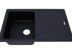 Respekta Massivgranit-Einbauspüle Columbia 78 cm x 50 cm Schwarz