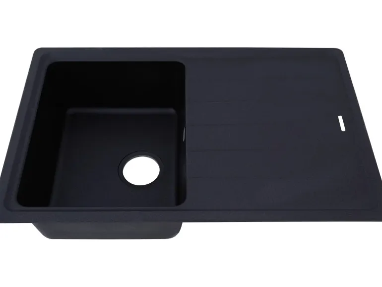 Respekta Massivgranit-Einbauspüle Columbia 78 cm x 50 cm Schwarz