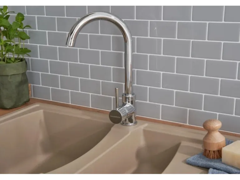 Respekta Mineralite Einbauspüle Boston 100 x 50 cm Sandbeige