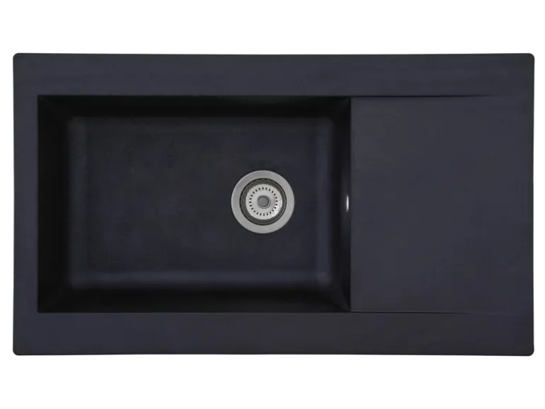 Respekta Mineralite Einbauspüle Denver 86 x 50 cm Schwarz