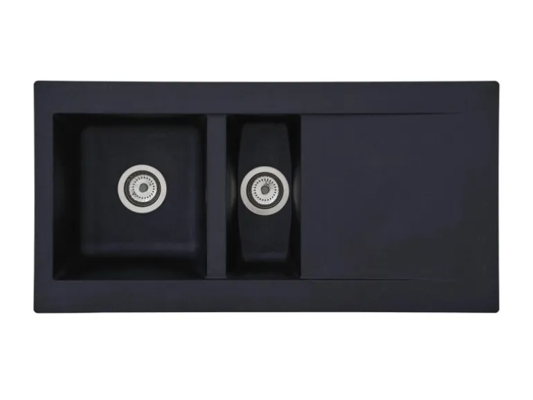 Respekta Mineralite Einbauspüle Denver 100 x 50 cm Schwarz
