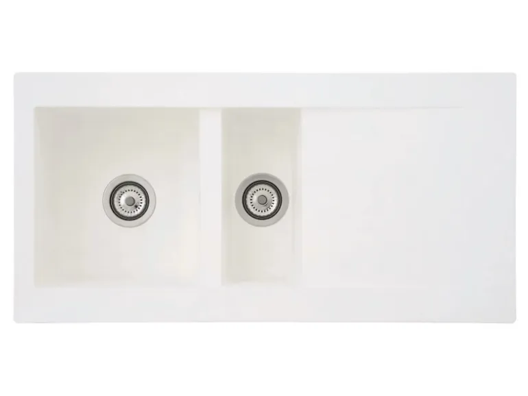 Respekta Mineralite Einbauspüle Denver 100 x 50 cm Weiß