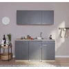 Respekta Miniküche KB150ESG 150 cm Grau