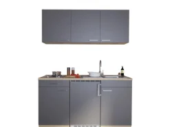 Respekta Miniküche KB150ESG 150 cm Grau