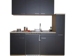 Respekta Miniküche KB180ESSC 180 cm Schwarz