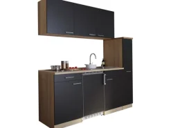 Respekta Miniküche KB180ESSC 180 cm Schwarz