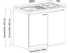 Respekta Miniküche Pantry 100S 100 cm Weiß