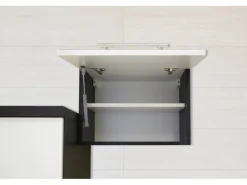 Respekta Premium Inselküche 310 cm Schwarz Hochglanz-Weiß