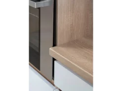 Respekta Premium Küchenzeile Grifflos 335 cm Grau Hochglanz-Eiche Sägerau