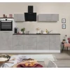 Respekta Premium Küchenzeile Amanda 280 cm  Beton-Optik-Weiß