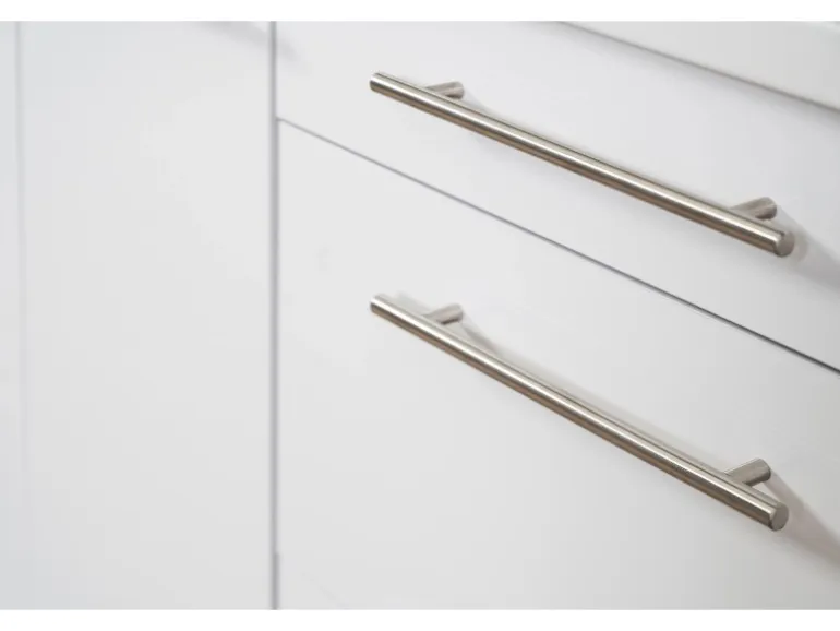 Respekta Premium Küchenzeile 270 cm Hochbau Weiß Hochglanz-Eiche Grau