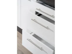 Respekta Premium Küchenzeile 280 cm Hochbau Grau Hochglanz-Eiche Grau