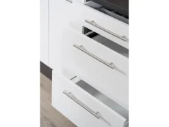 Respekta Premium Küchenzeile 300 cm Hochbau Grau Hochglanz-Eiche Grau