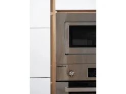 Respekta Premium Küchenzeile Grifflos 345 cm Grau Hochglanz-Eiche Sägerau