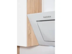 Respekta Premium Küchenzeile Grifflos 445 cm Weiß Hochglanz-Eiche Sägerau