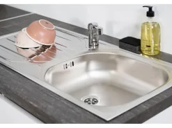 Respekta Premium Küchenzeile Grifflos 345 cm Grau Hochglanz-Weiß