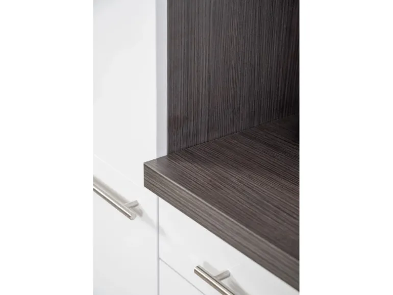 Respekta Premium Küchenzeile 270 cm Grau Hochglanz-Eiche Grau
