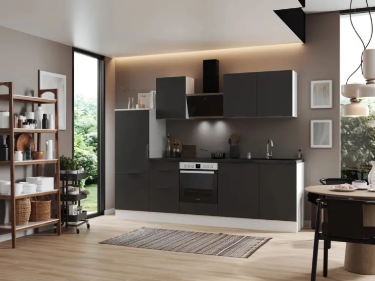 Respekta Selection Küchenzeile Elisabeth RS280WGH 280 cm Grau-Weiß