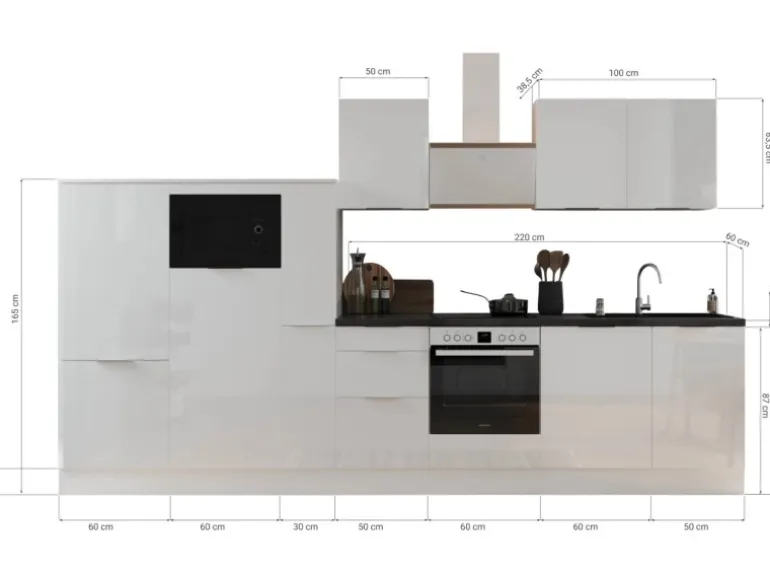 Respekta Selection Küchenzeile Elisabeth RS370WWH 370 cm Weiß