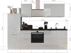 Respekta Selection Küchenzeile Elisabeth RS280AGH 280 cm Grau-Artisan Eiche Nb.