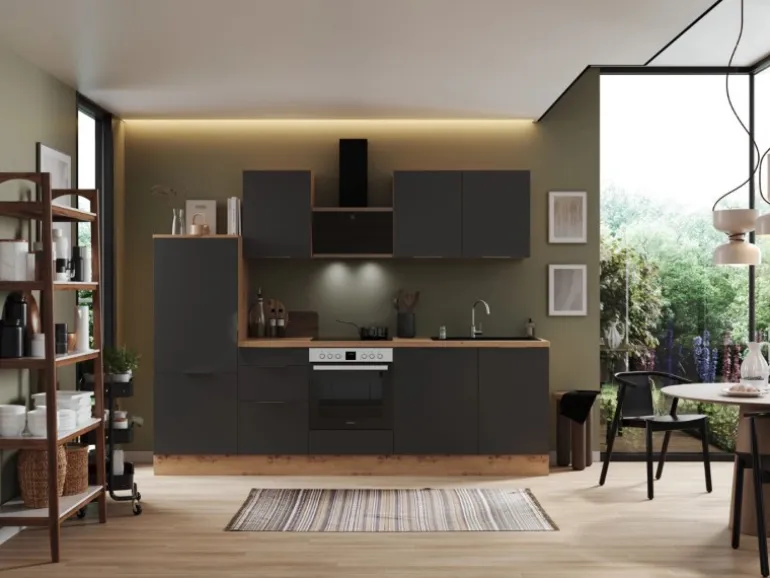 Respekta Selection Küchenzeile Elisabeth RS280AGH 280 cm Grau-Artisan Eiche Nb.