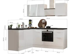 Respekta Selection Winkelküche Elisabeth RSL220AGH 220 cm Grau-Artisan Eiche Nb.